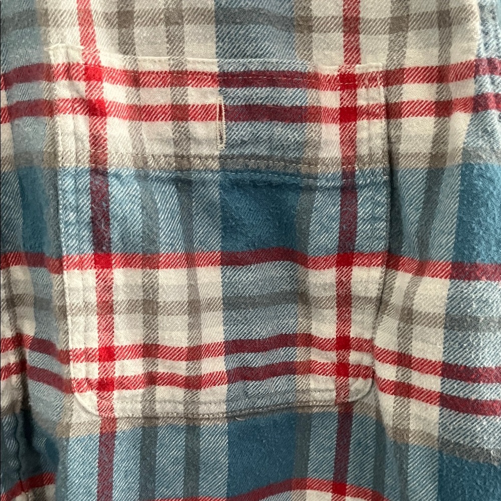 J. Crew Blue, Red and White Plaid Flannel Shirt - Picture 3 of 4